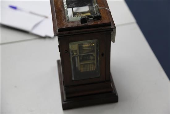 Blundell of London. An early Victorian rosewood hour repeating mantel clock, 10in.